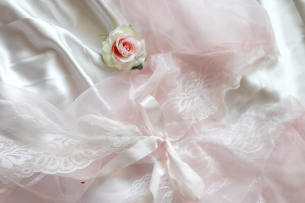 Pink lace overlay gown - Image 2